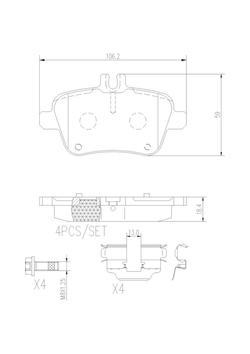 Pastilha de Freio Traseiro Cerâmica Brembo Mercedes - P50091N - Imagem 2