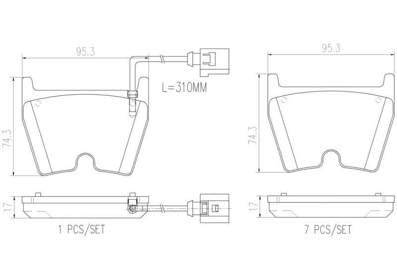 Pastilha de Freio Dianteira Brembo Cerâmica VW/AUDI - P85152N - Imagem 2