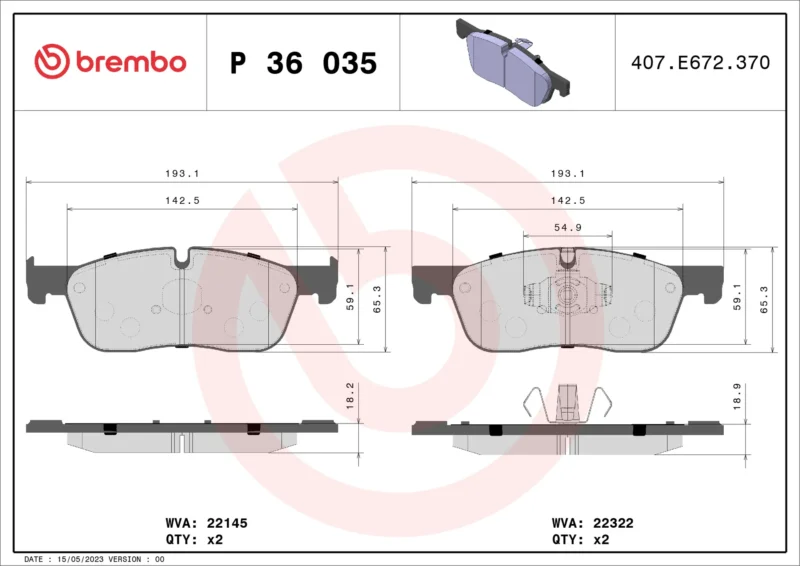 Pastilha de Freio Dianteiro Brembo Jaguar/Land Rover - P36035 - Imagem 4
