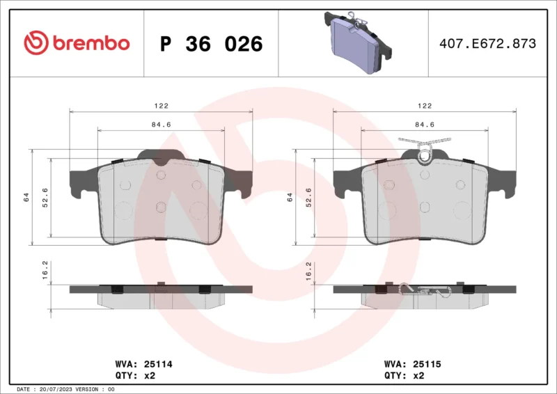 Pastilha de Freio Traseiro Brembo Land Rover/Jaguar- P36026 - Imagem 4