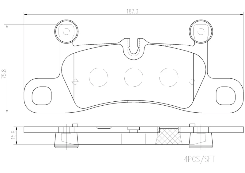 Pastilhas de Freio Traseiro Brembo Cerâmica Porsche - P65042N - Imagem 2