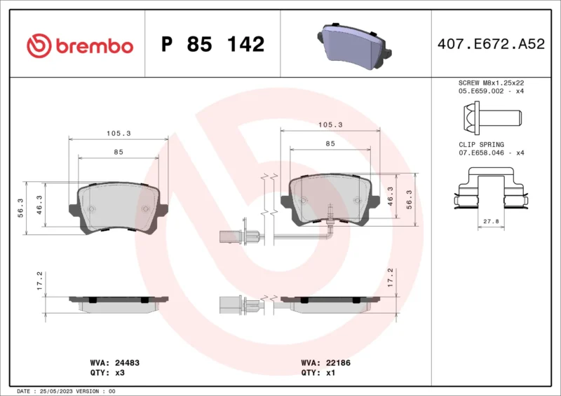 Pastilhas de Freio Traseira Brembo Audi RSQ3 - P85142 - Imagem 4