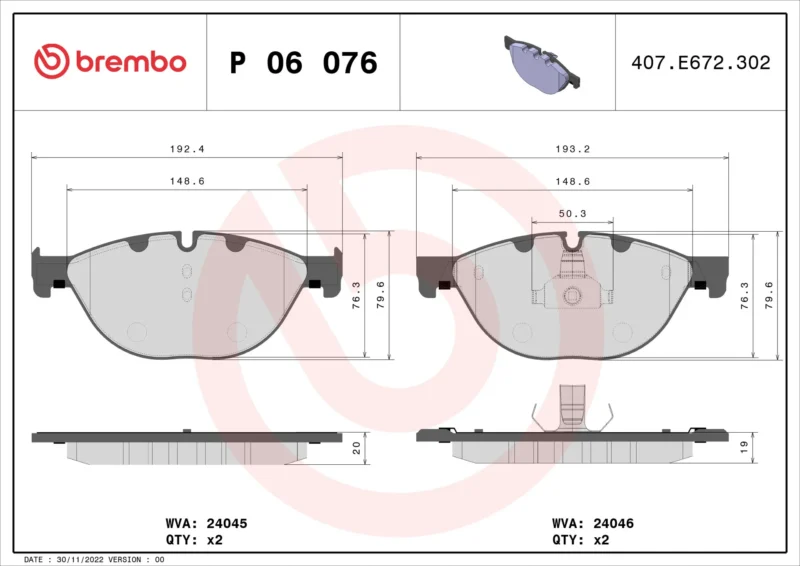 Pastilhas de Freio Dianteira Brembo BMW F07/F10/F13/F06 - P06076 - Imagem 4
