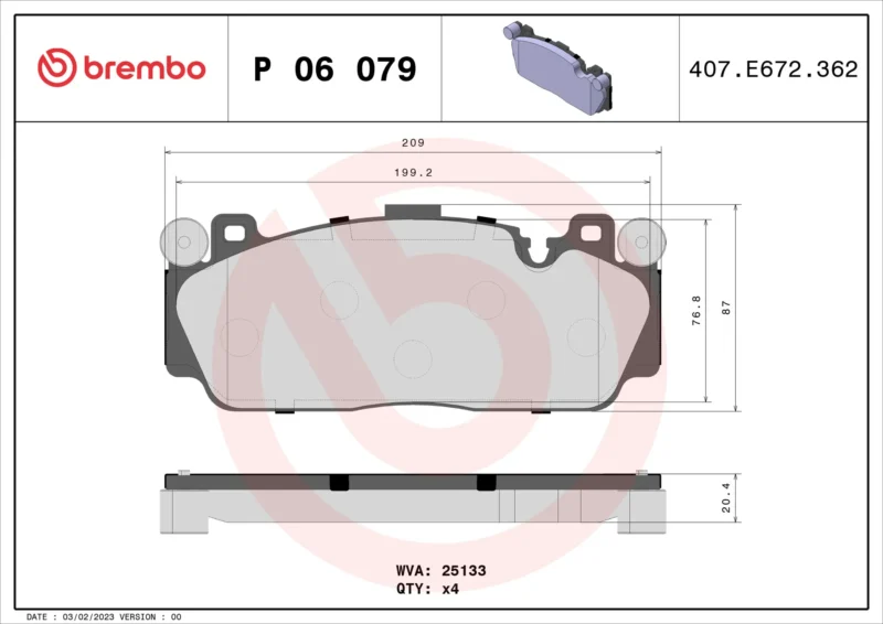 Pastilhas de Freio Dianteira Brembo BMW M2 M5 M6 - P06079 - Imagem 4