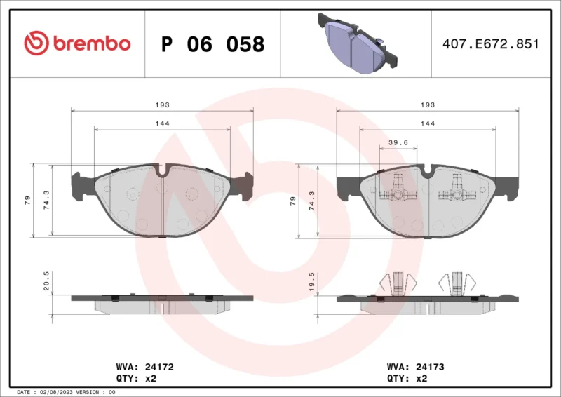 Pastilhas de Freio Dianteira Brembo BMW X5 X6 - P06058 - Imagem 4