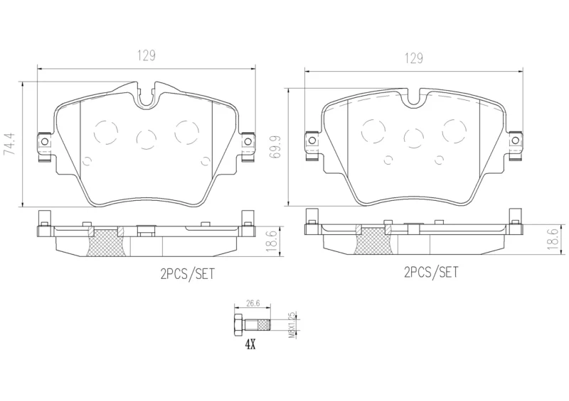 Pastilhas de Freio Dianteira Brembo Cerâmica BMW MINI - P06093N - Imagem 2