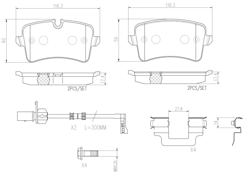 Pastilhas de Freio Traseira Brembo Cerâmica Audi A4/S4 A7 A8/S8 - P85117N - Imagem 2