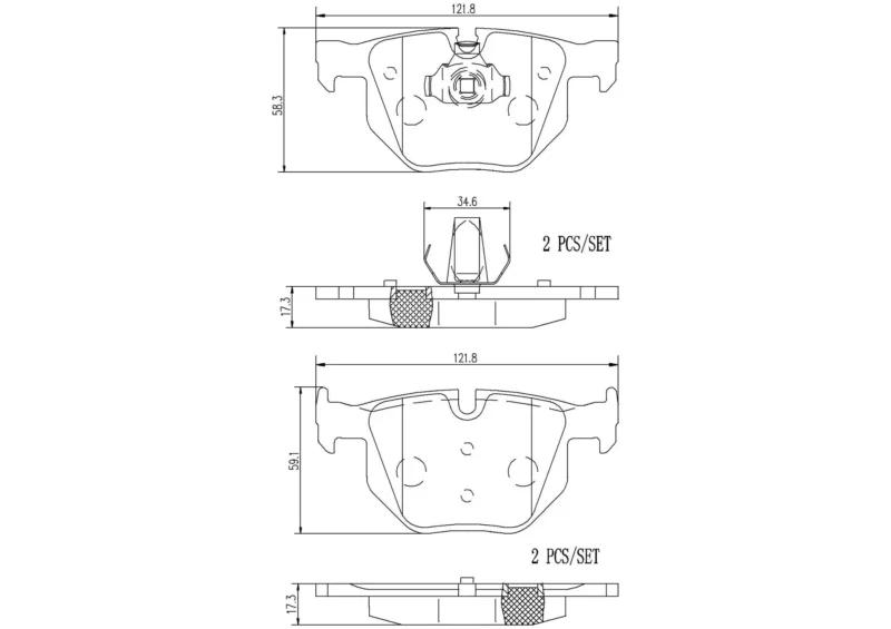 Pastilhas de Freio Traseira Brembo Cerâmica BMW X5 X6 - P06056N - Imagem 2