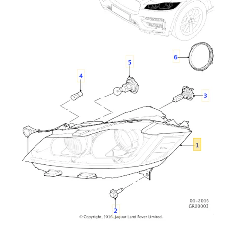 Farol Direito Jaguar F-Pace - T2H24584 - ORIGINAL